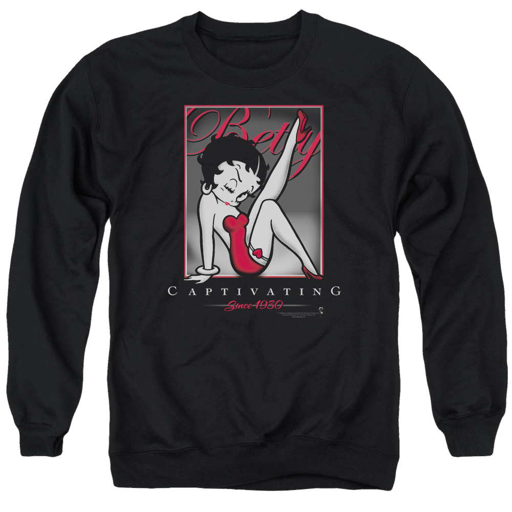 Betty Boop Captivating - Men's Crewneck Sweatshirt Men's Crewneck Sweatshirt Betty Boop   