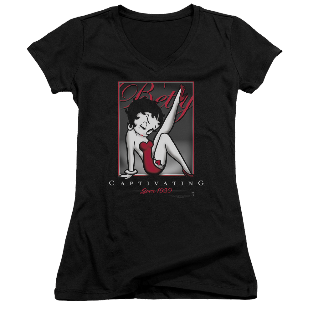 Betty Boop Captivating - Juniors V-Neck T-Shirt Juniors V-Neck T-Shirt Betty Boop   