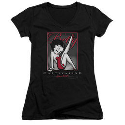 Betty Boop Captivating - Juniors V-Neck T-Shirt Juniors V-Neck T-Shirt Betty Boop   