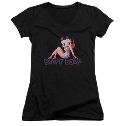 Betty Boop Glowing - Juniors V-Neck T-Shirt Juniors V-Neck T-Shirt Betty Boop   