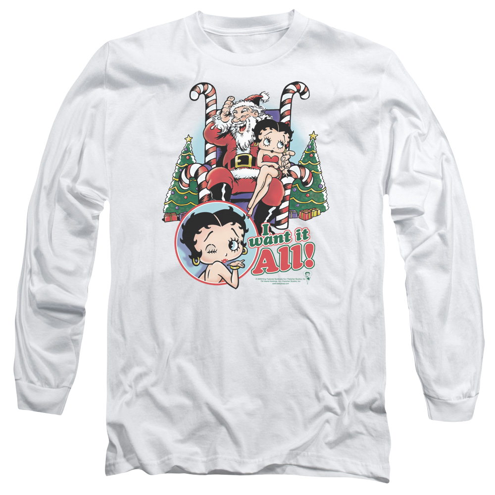 Betty Boop I Want It All - Men's Long Sleeve T-Shirt Men's Long Sleeve T-Shirt Betty Boop   