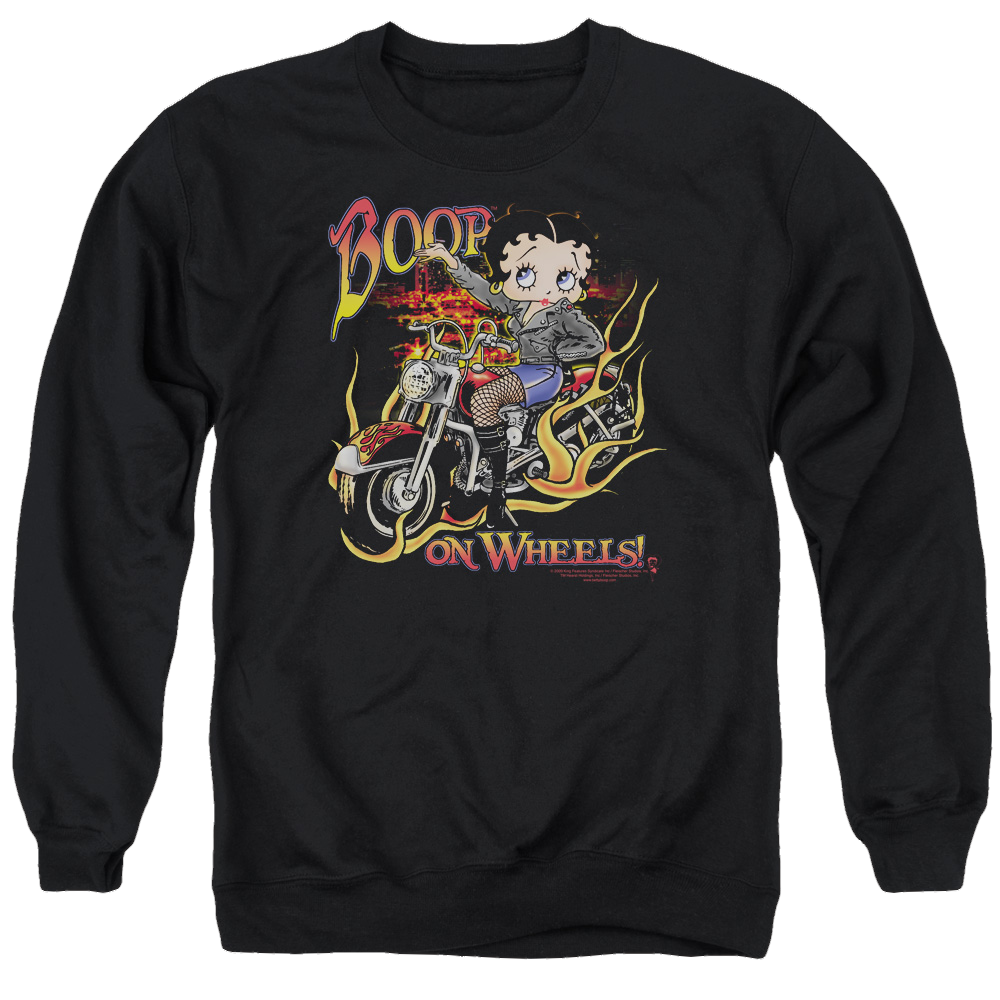 Betty Boop On Wheels - Men's Crewneck Sweatshirt Men's Crewneck Sweatshirt Betty Boop   