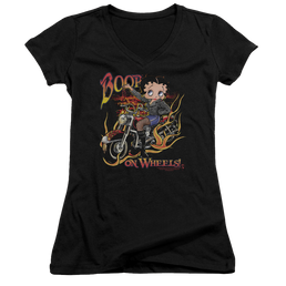 Betty Boop On Wheels - Juniors V-Neck T-Shirt Juniors V-Neck T-Shirt Betty Boop   