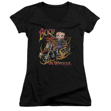 Betty Boop On Wheels - Juniors V-Neck T-Shirt Juniors V-Neck T-Shirt Betty Boop   
