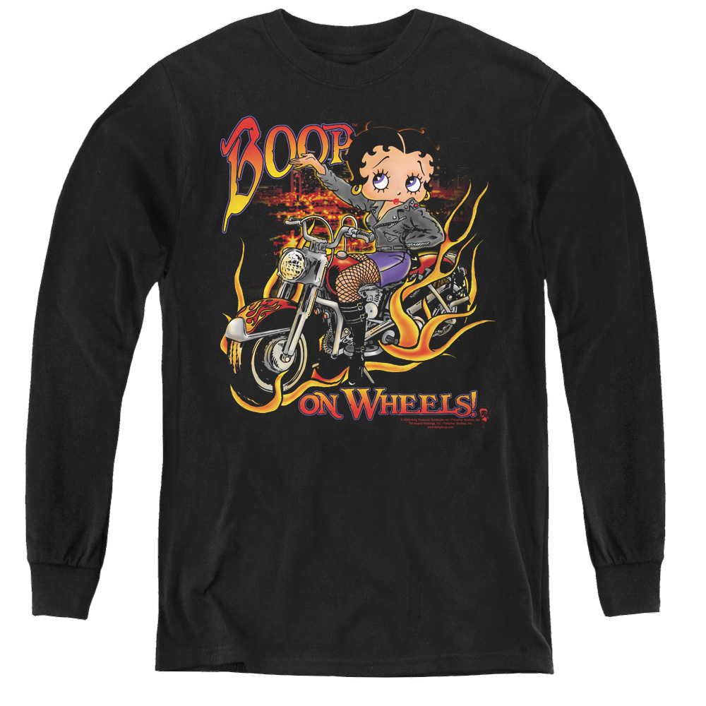 Betty Boop On Wheels - Youth Long Sleeve T-Shirt Youth Long Sleeve T-Shirt Betty Boop   