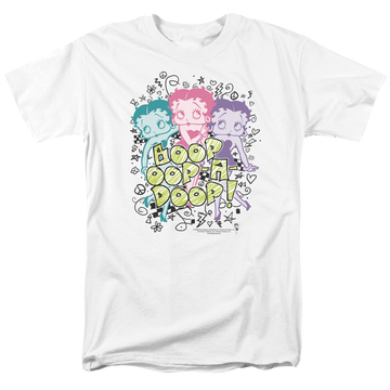 White men's regular fit t-shirt with Betty Boop Sketch graphic