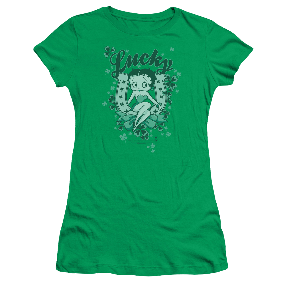 Betty Boop Lucky Boop - Juniors T-Shirt Juniors T-Shirt Betty Boop   