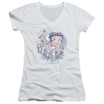 Betty Boop Aloha - Juniors V-Neck T-Shirt Juniors V-Neck T-Shirt Betty Boop   