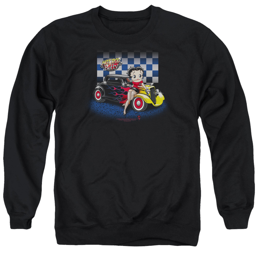 Betty Boop Hot Rod Boop - Men's Crewneck Sweatshirt Men's Crewneck Sweatshirt Betty Boop   