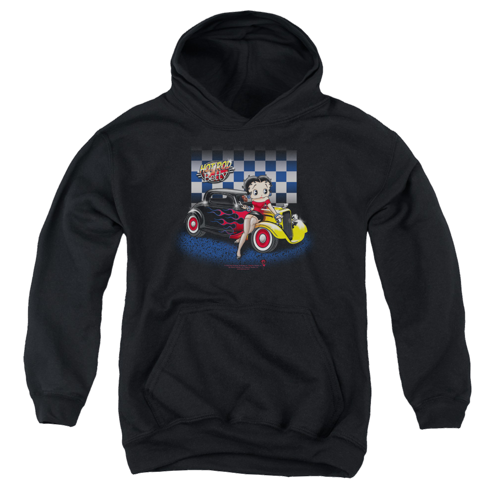 Betty Boop Hot Rod Boop - Youth Hoodie Youth Hoodie (Ages 8-12) Betty Boop   