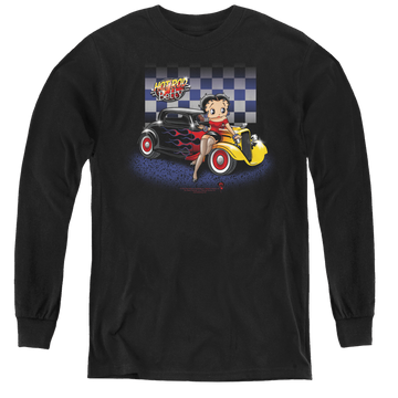 Betty Boop Hot Rod Boop - Youth Long Sleeve T-Shirt Youth Long Sleeve T-Shirt Betty Boop   