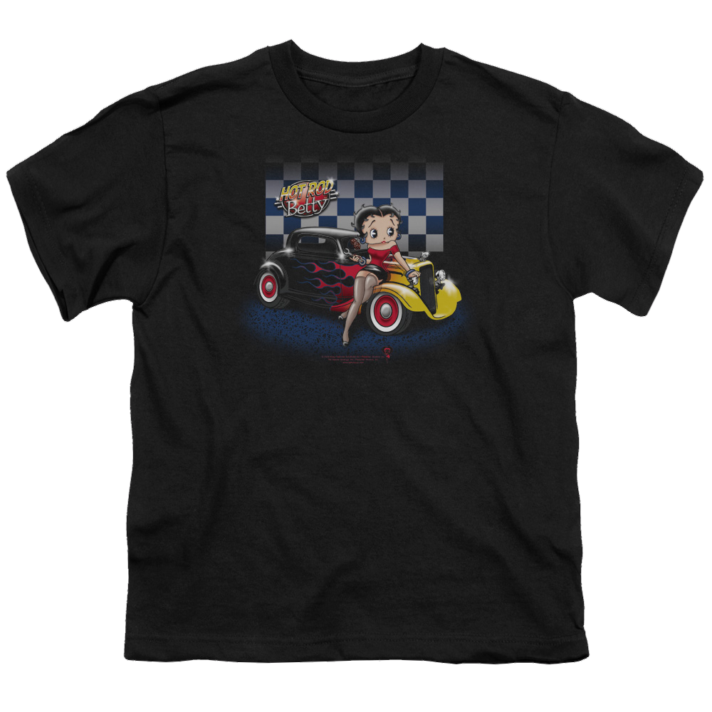 Betty Boop Hot Rod Boop - Youth T-Shirt Youth T-Shirt (Ages 8-12) Betty Boop   