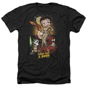 Charcoal men's heather t-shirt with Betty Boop Star Princess graphic