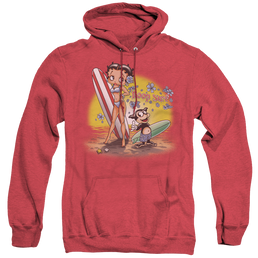 Betty Boop Surf - Heather Pullover Hoodie Heather Pullover Hoodie Betty Boop   