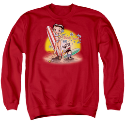 Betty Boop Surf - Men's Crewneck Sweatshirt Men's Crewneck Sweatshirt Betty Boop   