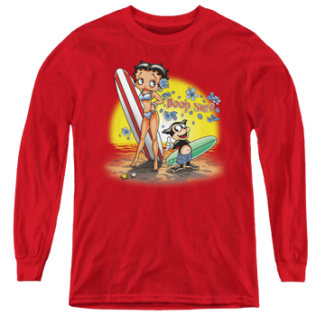 Betty Boop Surf - Youth Long Sleeve T-Shirt Youth Long Sleeve T-Shirt Betty Boop   