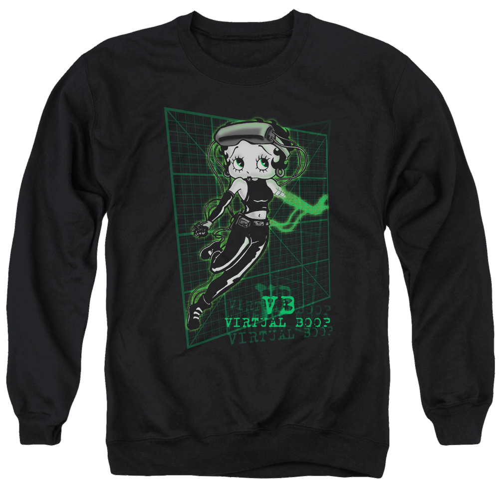 Betty Boop Virtual Boop - Men's Crewneck Sweatshirt Men's Crewneck Sweatshirt Betty Boop   