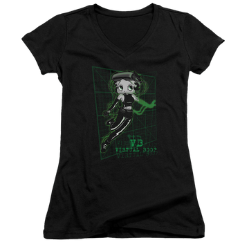 Betty Boop Virtual Boop - Juniors V-Neck T-Shirt Juniors V-Neck T-Shirt Betty Boop   