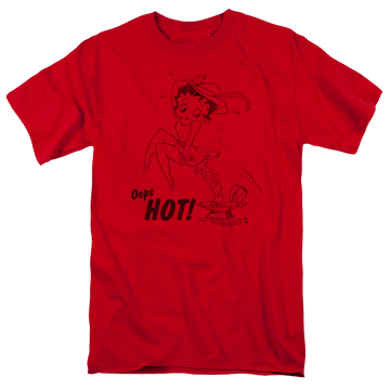 Red men's regular fit t-shirt with Betty Boop Nimble Betty graphic
