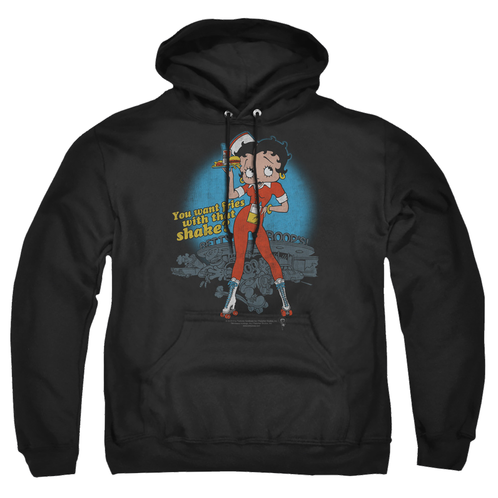 Betty Boop Fries With That - Pullover Hoodie Pullover Hoodie Betty Boop   