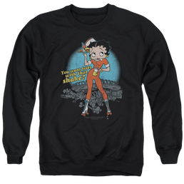 Betty Boop Fries With That - Men's Crewneck Sweatshirt Men's Crewneck Sweatshirt Betty Boop   