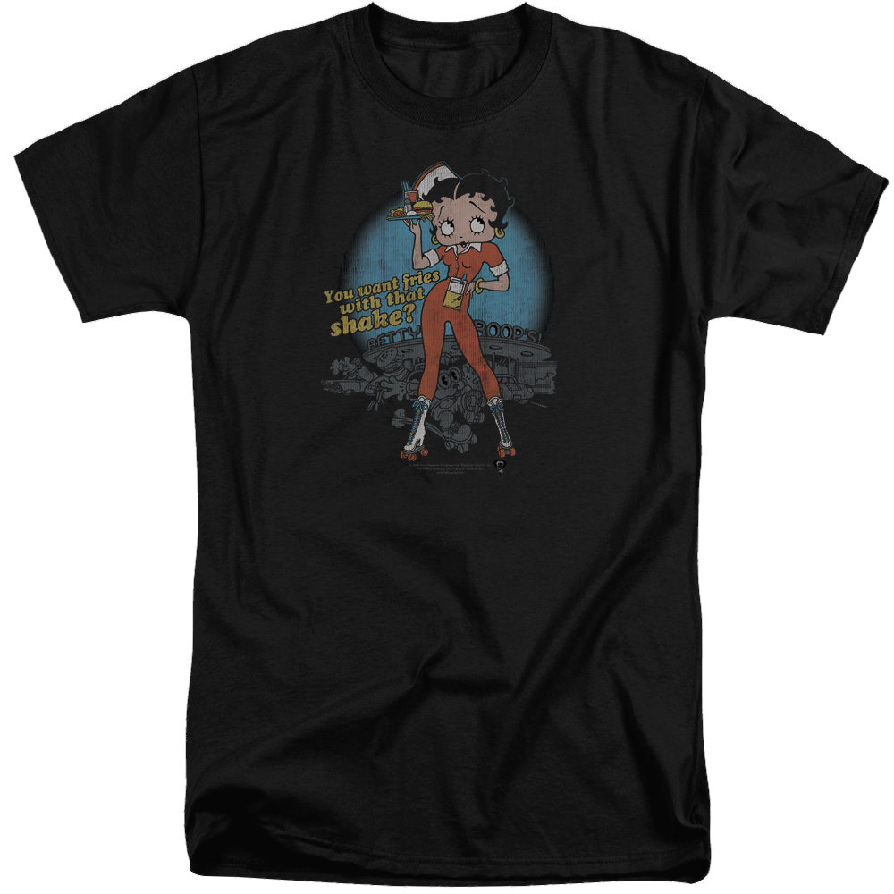 Betty Boop Fries With That - Men's Tall Fit T-Shirt Men's Tall Fit T-Shirt Betty Boop   