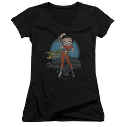 Betty Boop Fries With That - Juniors V-Neck T-Shirt Juniors V-Neck T-Shirt Betty Boop   