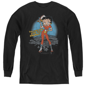 Betty Boop Fries With That - Youth Long Sleeve T-Shirt Youth Long Sleeve T-Shirt Betty Boop   