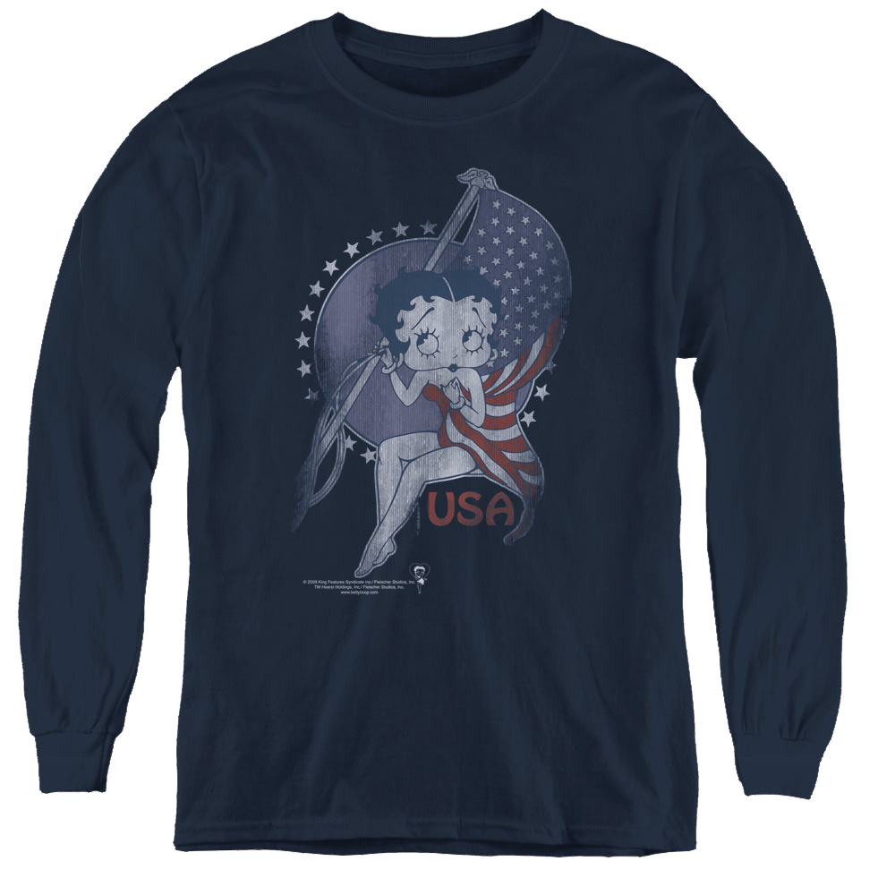 Betty Boop Proud Betty - Youth Long Sleeve T-Shirt Youth Long Sleeve T-Shirt Betty Boop   