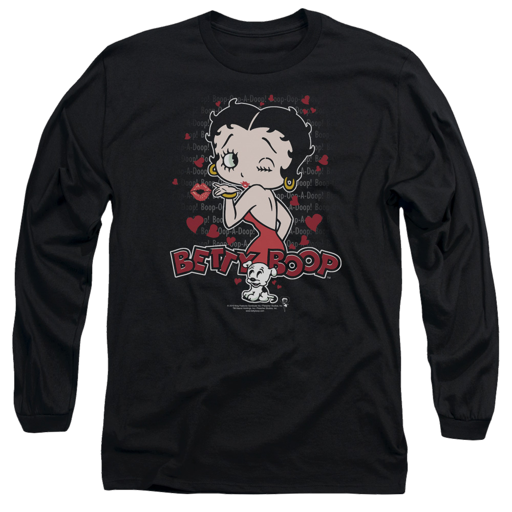Betty Boop Classic Kiss - Men's Long Sleeve T-Shirt Men's Long Sleeve T-Shirt Betty Boop   