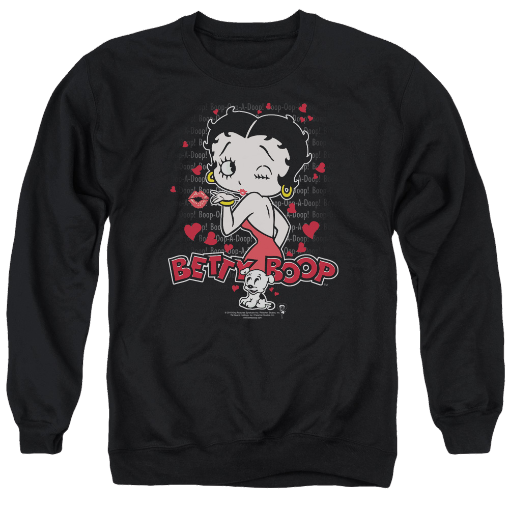 Betty Boop Classic Kiss - Men's Crewneck Sweatshirt Men's Crewneck Sweatshirt Betty Boop   