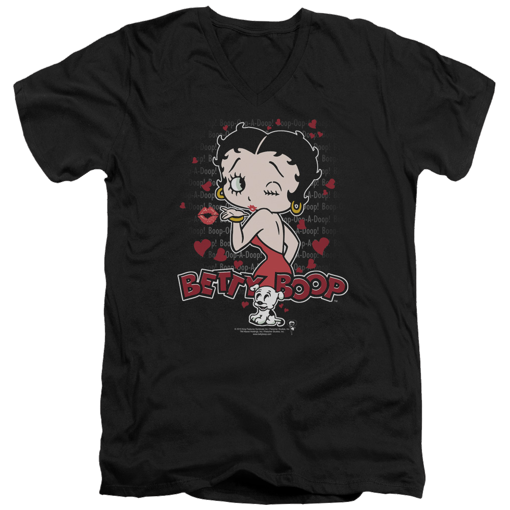 Betty Boop Classic Kiss - Men's V-Neck T-Shirt Men's V-Neck T-Shirt Betty Boop   