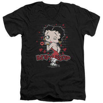 Betty Boop Classic Kiss - Men's V-Neck T-Shirt Men's V-Neck T-Shirt Betty Boop   