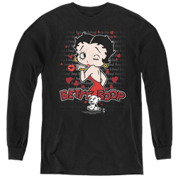 Betty Boop Classic Kiss - Youth Long Sleeve T-Shirt Youth Long Sleeve T-Shirt Betty Boop   