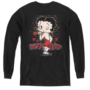 Betty Boop Classic Kiss - Youth Long Sleeve T-Shirt Youth Long Sleeve T-Shirt Betty Boop   