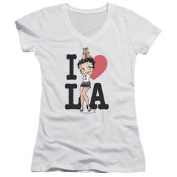 Betty Boop I Heart La - Juniors V-Neck T-Shirt Juniors V-Neck T-Shirt Betty Boop   