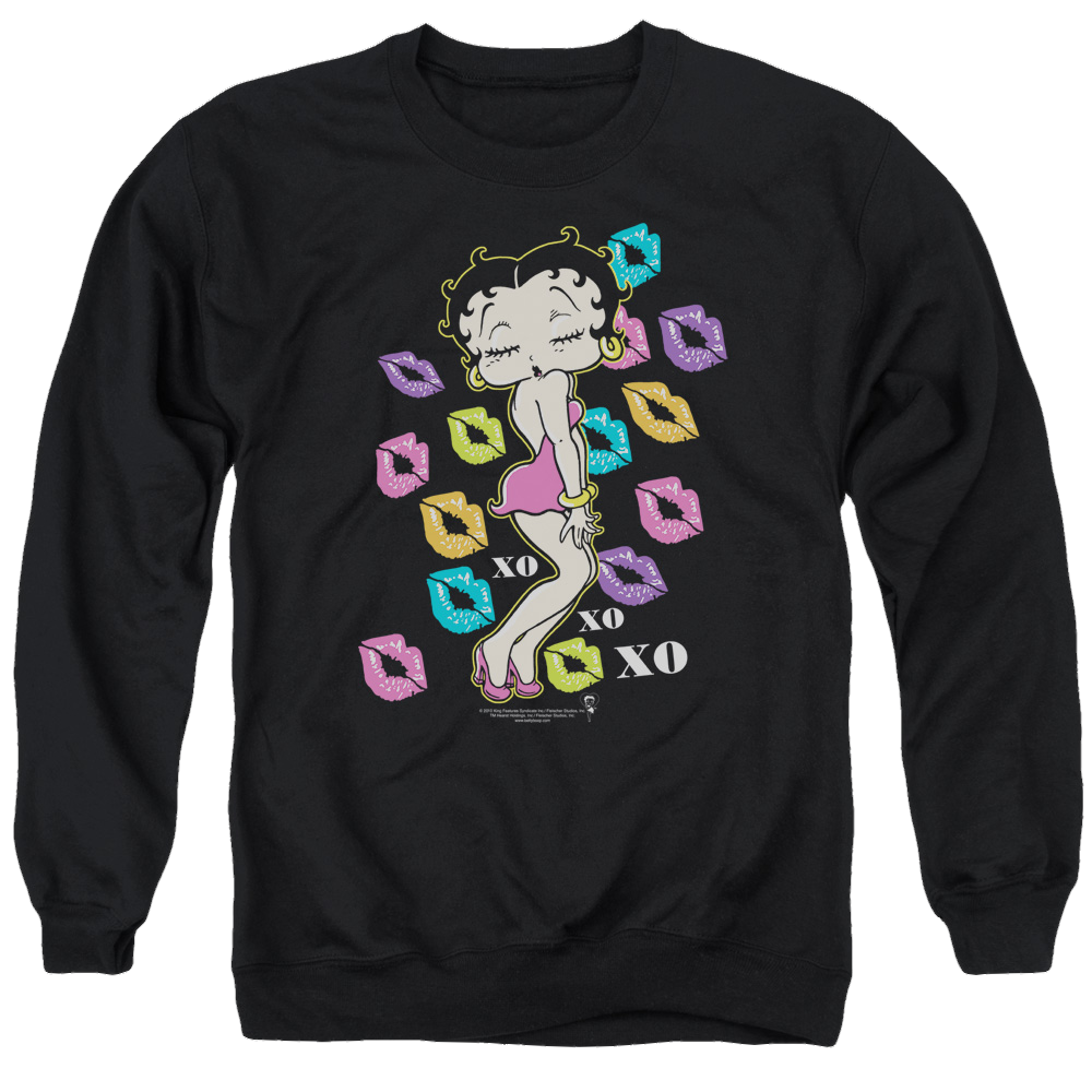 Betty Boop Tripple Xo - Men's Crewneck Sweatshirt Men's Crewneck Sweatshirt Betty Boop   