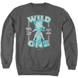 Betty Boop Wild One - Men's Crewneck Sweatshirt Men's Crewneck Sweatshirt Betty Boop   