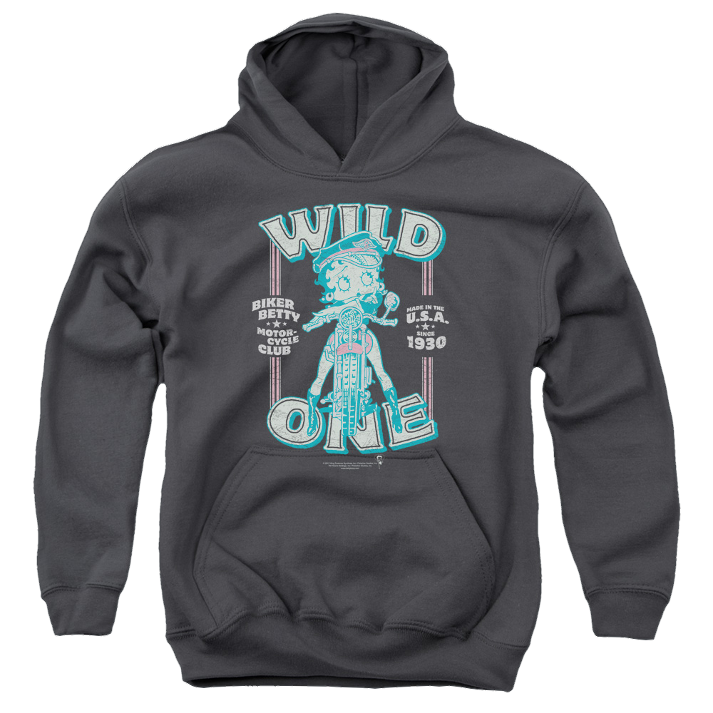 Betty Boop Wild One - Youth Hoodie Youth Hoodie (Ages 8-12) Betty Boop   