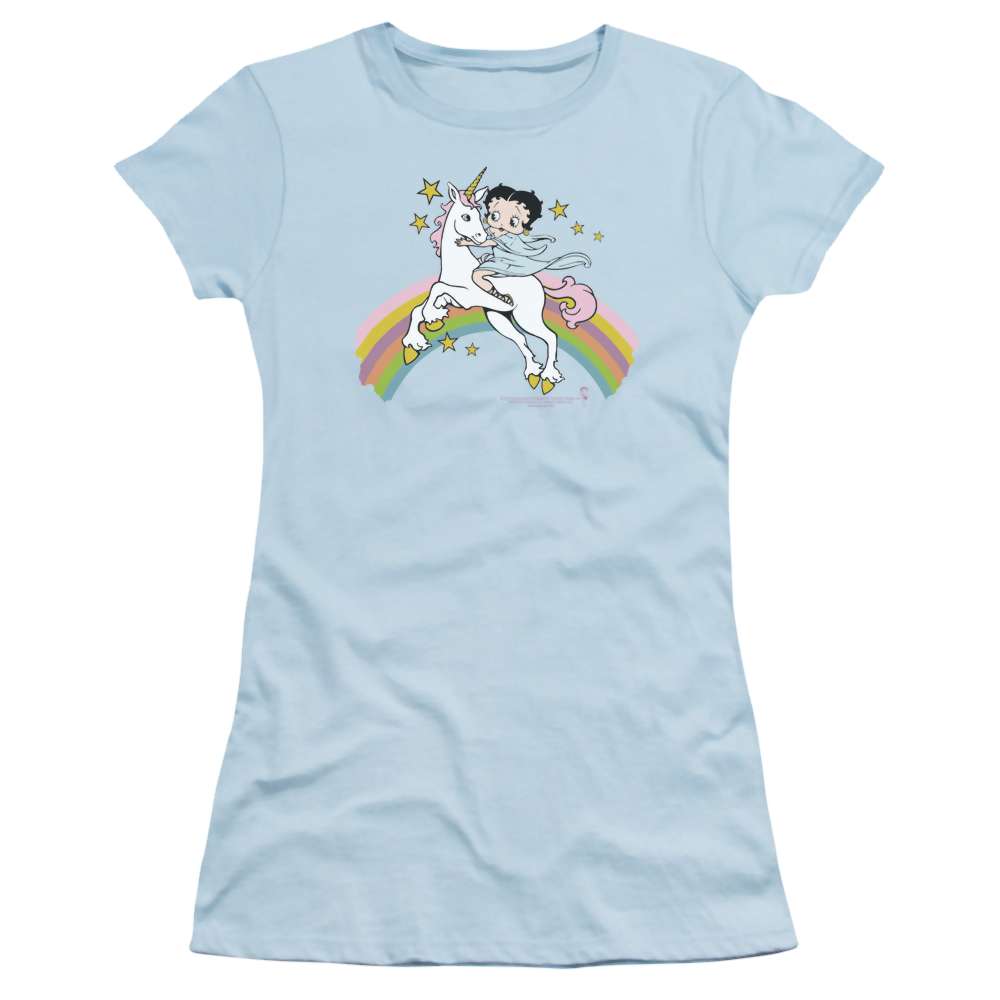 Betty Boop Unicorn & Rainbows - Juniors T-Shirt Juniors T-Shirt Betty Boop   