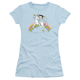 Betty Boop Unicorn & Rainbows - Juniors T-Shirt Juniors T-Shirt Betty Boop   