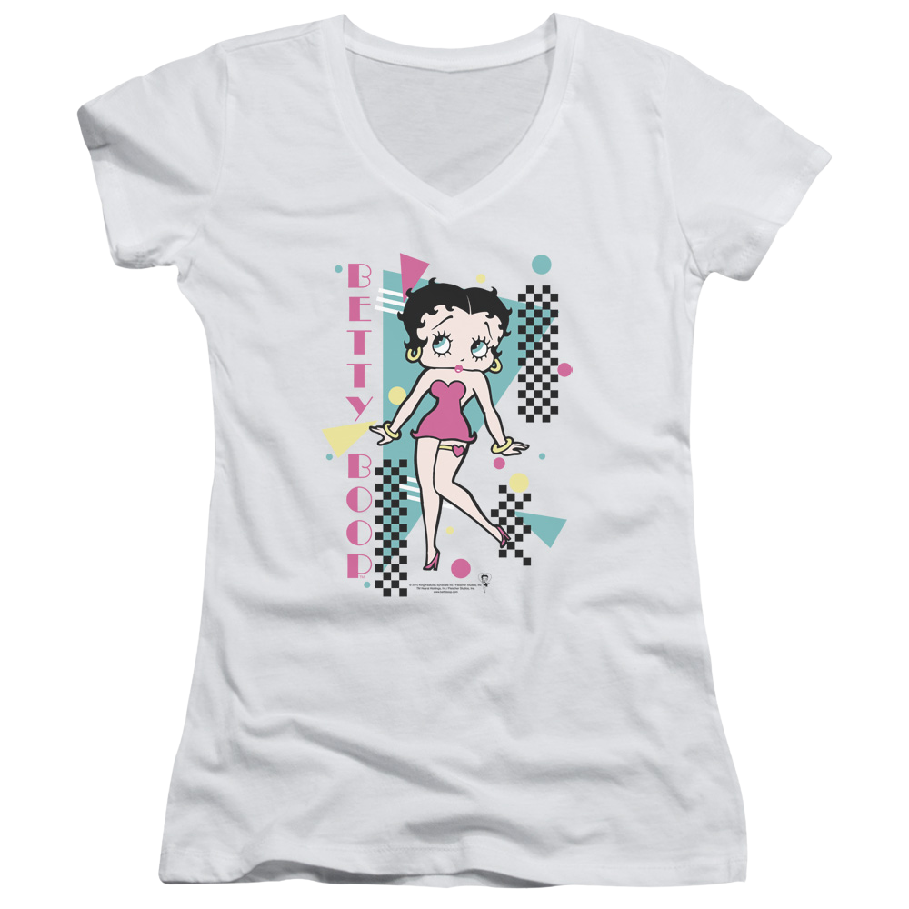 Betty Boop Booping 80s Style - Juniors V-Neck T-Shirt Juniors V-Neck T-Shirt Betty Boop   