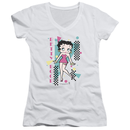 Betty Boop Booping 80s Style - Juniors V-Neck T-Shirt Juniors V-Neck T-Shirt Betty Boop   