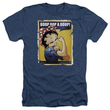 Navy men's heather t-shirt with Betty Boop Power graphic