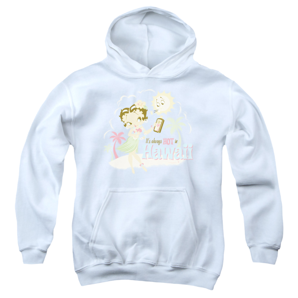 Betty Boop Hot In Hawaii - Youth Hoodie Youth Hoodie (Ages 8-12) Betty Boop   