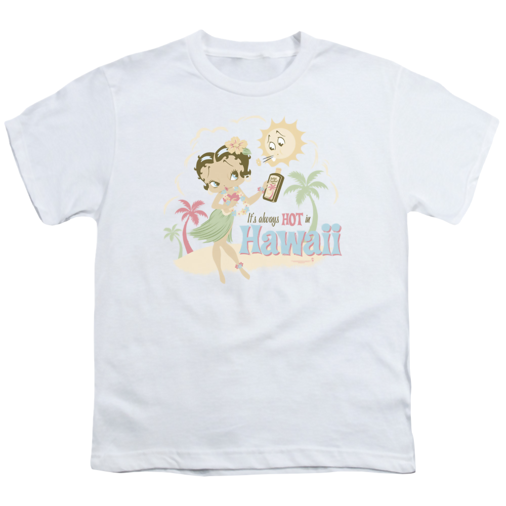 Betty Boop Hot In Hawaii - Youth T-Shirt Youth T-Shirt (Ages 8-12) Betty Boop   