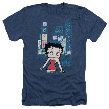 Navy men's heather t-shirt with Betty Boop Square graphic