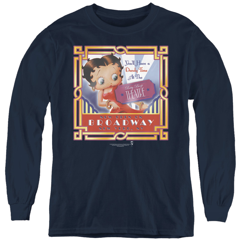 Betty Boop On Broadway - Youth Long Sleeve T-Shirt Youth Long Sleeve T-Shirt Betty Boop   