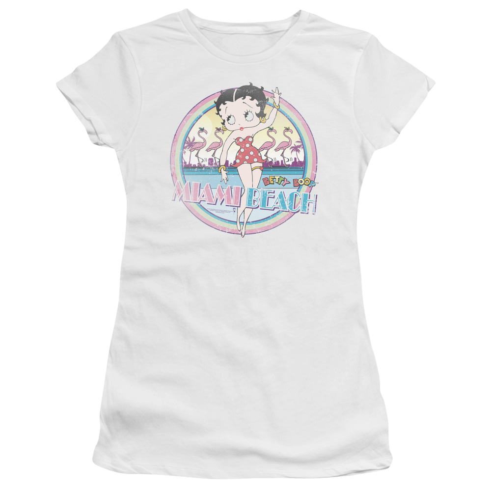 Betty Boop Miami Beach - Juniors T-Shirt Juniors T-Shirt Betty Boop   