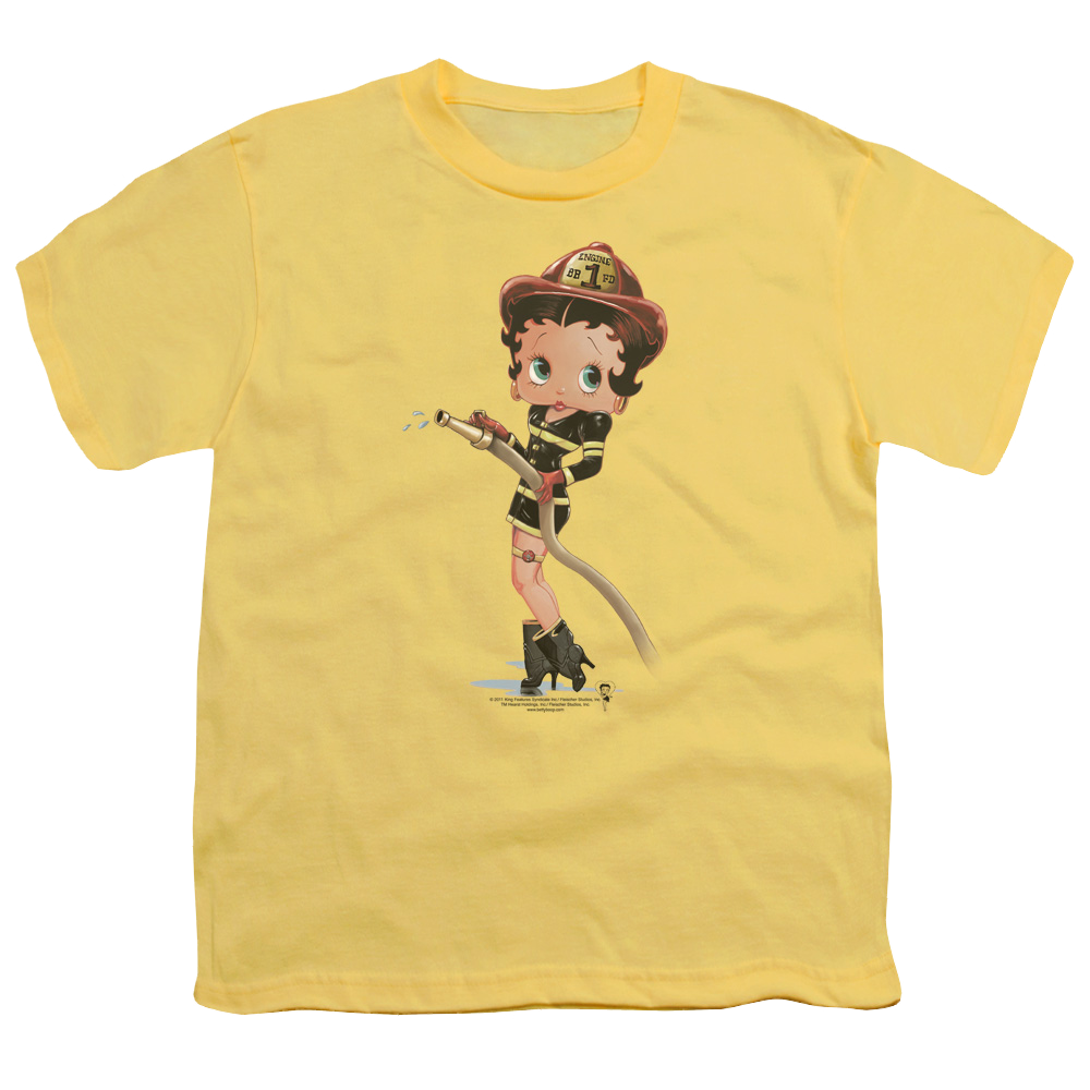 Betty Boop Firefighter - Youth T-Shirt Youth T-Shirt (Ages 8-12) Betty Boop   